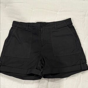 Sanctuary Black Cuffed Utility Shorts